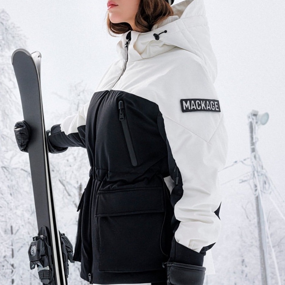 MACKAGE- Two tone drawstring waist fall/ winter jacket